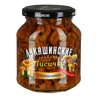 Грибы маринованные Лисички (без уксуса) "Лукашинские" Грибы маринованные Лисички (без уксуса) "Лукашинские"