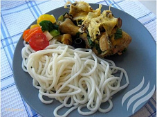 Курица, запеченная с грибами