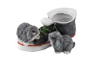 Кашпо Кед с зайцами Н-14см 1шт