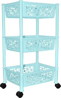 Этажерка прямоугольныйольная 3-х секцион. Прима бирюза арт.2828БРЗ