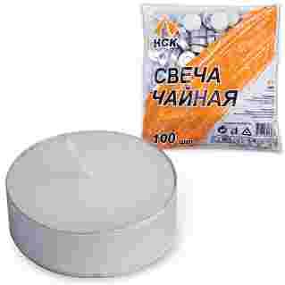 Свеча в гильзе белая 100 шт., Геста