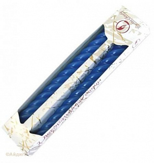 Свеча Витая синяя 2шт