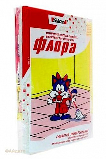 Салфетка универсальная Флора белая (50*60)