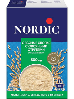 Хлопья овсяные с овсяными отрубями Nordic Хлопья овсяные с овсяными отрубями Nordic