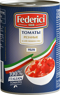 Томаты резаные в собственном соку Федеричи Federici Томаты резаные в собственном соку Федеричи Federici