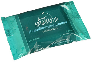 Салфетки влажные Аквамарин Антибактериальные 72 шт.