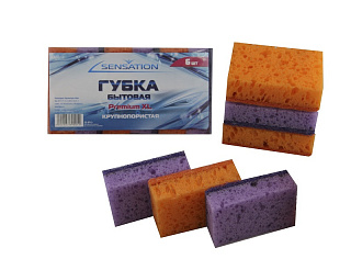 Губка д/посуды Сенсанция Премиум XL крупонопористая (60*90*28) 6шт.