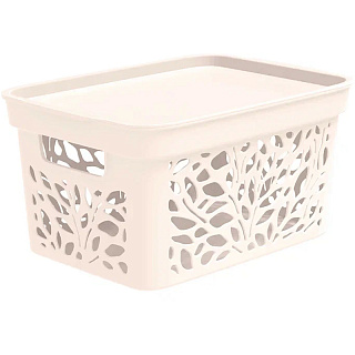 Корзина Leaves 5,5л молочный (274*197*140мм) Полимербыт