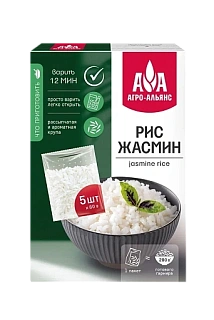 Рис жасмин в пакетике для варки, Агро-Альянс Экстра (5*80)