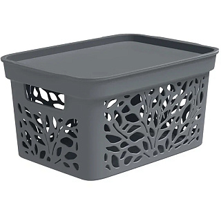 Корзина для хранения Leaves 5,5л серая (274*197*140мм) Полимербыт