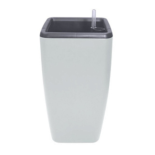 Горшок цветочный с автополивом квадратный Ингрин Мюнхен 20л (внут.вставка 8л) утренний туман