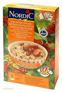 Каша моментальная с красной смородиной и клубникой