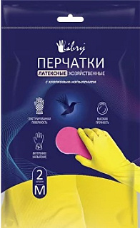 Перчатки латексные х/б напыление Либри M арт. KHL002HB