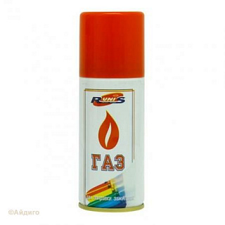 Газ для зажигалок белый с насадками Рунис 140 мл