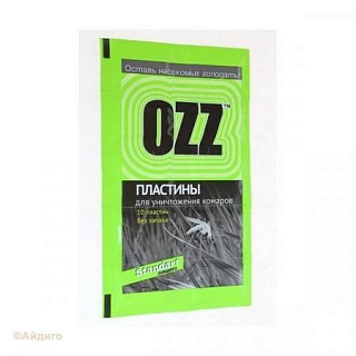 Пластина OZZ Стандарт от комаров 10шт/
