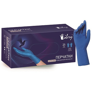 Перчатки латексные повышенной прочности Либри HIGH RISK, размер L 25 пар