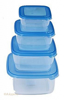 Комплект контейнеров СВЧ квадратный 4шт