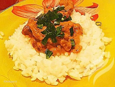 Печень с грибами в сметанном соусе