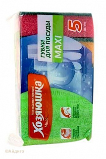 Губка для посуды Хозяюшка Мила макси 5шт