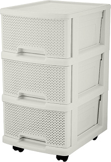 Комод компактный 3-х секционный, Ажур белое облако, Пластик Репаблик 1шт