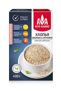Хлопья овсяные с отрубями, Агро-Альянс Экстра Хлопья овсяные с отрубями, Агро-Альянс Экстра