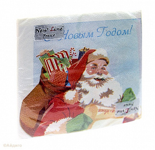 Салфетки бумажные Полисервис 33*33 Подарки 2-слойная 20 шт