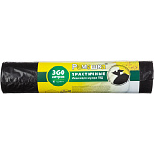 Пакеты для мусора Ромашка 360 л 5шт Практичные черные, 40мкм