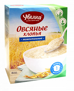Хлопья Увелка овсяные моментальные 400г.