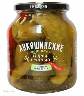 Перец острый маринованный с зеленью и чесноком Перец острый маринованный с зеленью и чесноком