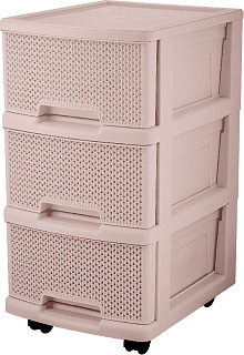 Комод компактный 3-х секционный, Ажур бежевый топаз, Пластик репаблик 1шт