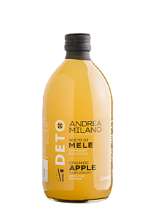 Уксус органический яблочный нефильтрованный DETO 5%, Andrea Milano