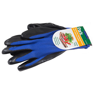 Перчатки садовые PARK полиэстер+нитрил, р-р 9 (L) сине-черные