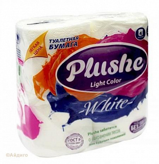 Туалетная бумага Лайт Колор белая 2-слойная