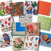 Салфетки бумажные 2-слойные "Ассорти" 33*33, 20 штук