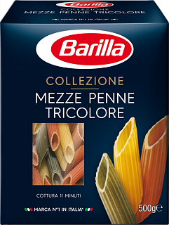 Макароны Barilla мецце пенне трехцветные