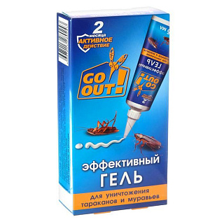 Инсектицид ГО-АУТ гель туба от тараканов и муравьев 75мл.
