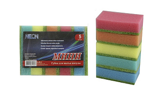 Губка для посуды Неон Мини (50*75*25) 5шт.
