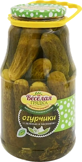 Огурцы маринованные с зеленью и чесноком "Веселая грядка"