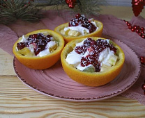 Десерт в апельсине