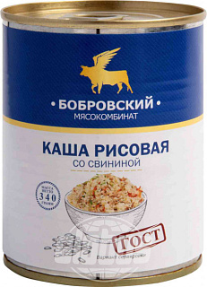 Каша рисовая со свининой ГОСТ Бобровский МК