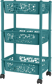 Этажерка прямоугольная 3-х секционная, Бежевый топаз, Пластик репаблик