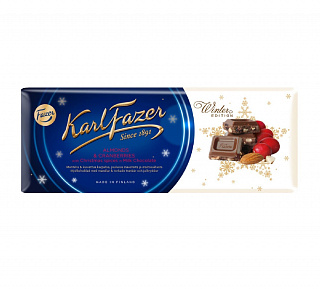 Молочный шоколад с миндалем и клюквой FAZER