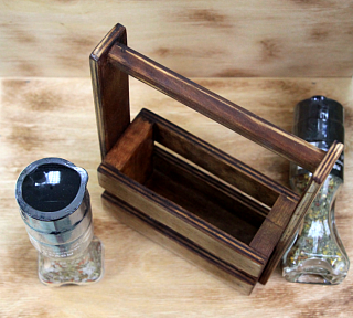 Ящик деревянный на 2 мельницы 13*6*20 см