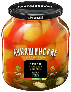 Перец в сладкой заливке с укропом и чесноком