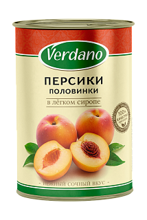 Персики половинки в сиропе, Verdano