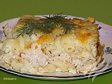 Запеканка из макарон в молочном соусе