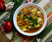 Лагман из баранины с домашней лапшой