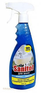 Средство для акриловых ванн Санитол с пульверизатором