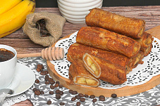 Рулетики с бананом на завтрак