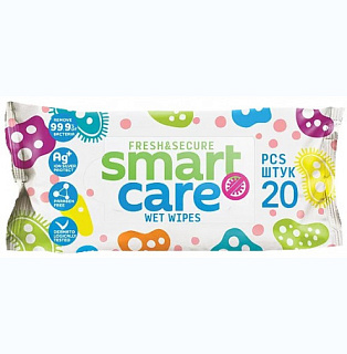 Салфетки влажные СмартCARE 20 шт. Салфетки влажные СмартCARE 20 шт.
